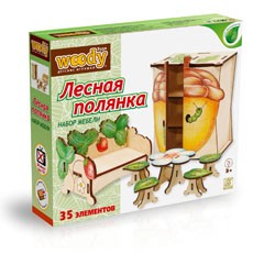 Конструктор Вуди (Woody) деревянный "Лесная полянка"